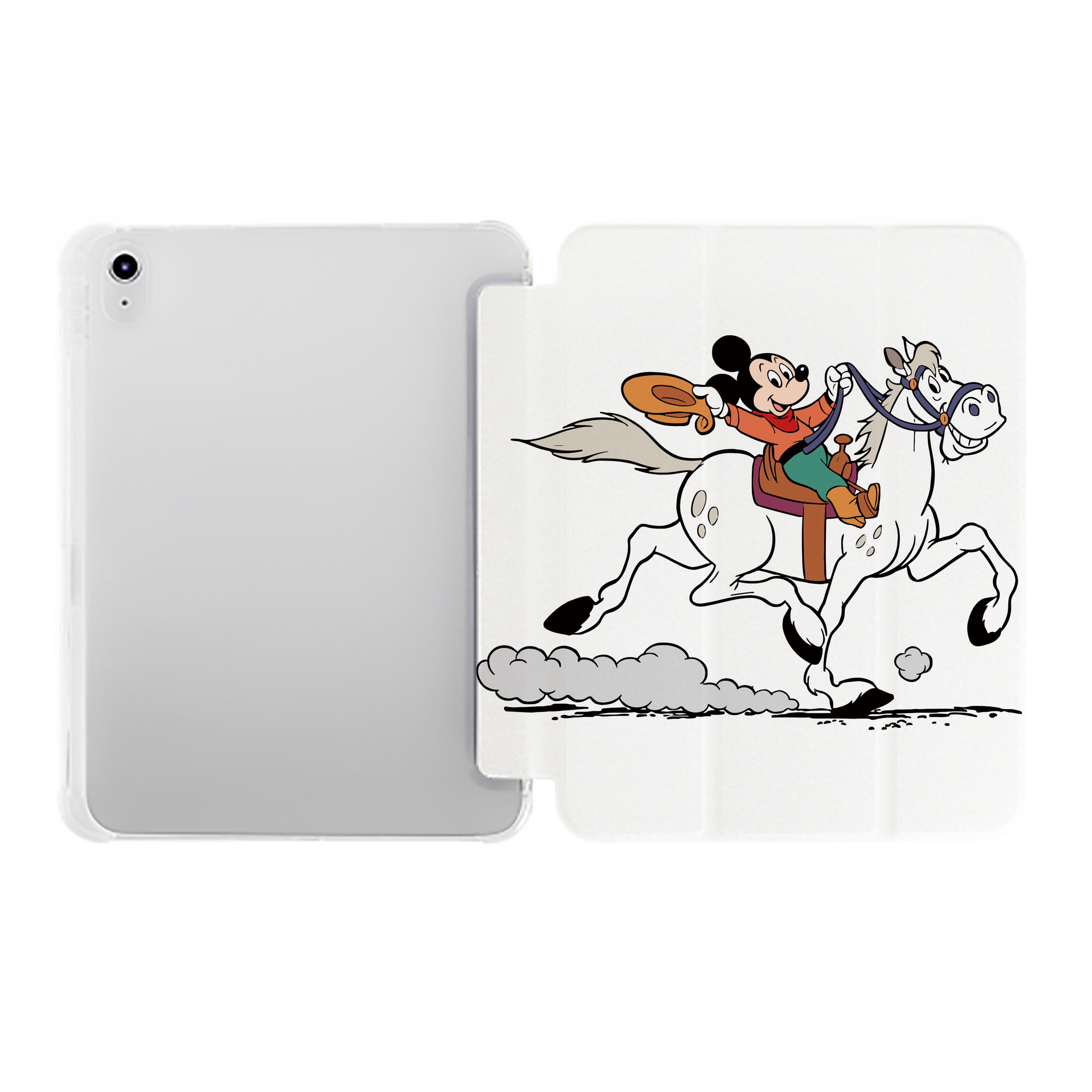（画像用） ミッキーマウス Mickey Mouse IPad ケース ペン収納付き 三つ折りスタンド PUレザー×シリコン 対応機種9.5/10.5/10.9インチ